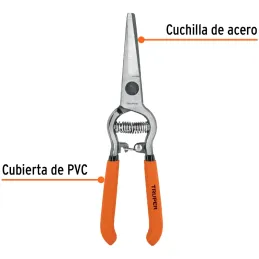 Tijera de Poda Forjada 8", cuchillas curva acero al medio carbono, Corte 5/16, Para UVA, T-24 18457 Truper Truper-Tijera de Poda