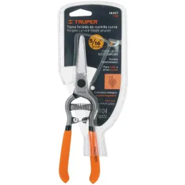 Tijera de Poda Forjada 8", cuchillas curva acero al medio carbono, Corte 5/16, Para UVA, T-24 18457 Truper Truper-Tijera de Poda