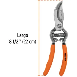 Tijera de Poda Forjada 8", cuchillas de paso acero templado, Corte 3/4, T-67 18460 Truper Truper-Tijera de Poda Forjada 8", cuch