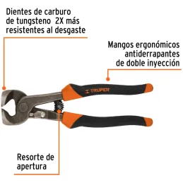 Alicate Tenaza 8", para Mayolicas dientes de Carburo de Tungsteno, ideal para cortes dificiles, TN-AZ-8 17382 Truper Truper-Alic
