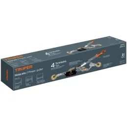 Templadoras con Ratchet 4 Toneladas, doble cremallera, en acero, ideal para tensado y remolque, MAL-4 14727 Truper Truper-Templa