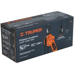 Tecle Industrial 3/4 Toneladas con Ratchet, Doble Trinquete, Mango con grip, Peso 6.4kg, POPA-3/4 16840 Truper Truper-Tecle Indu
