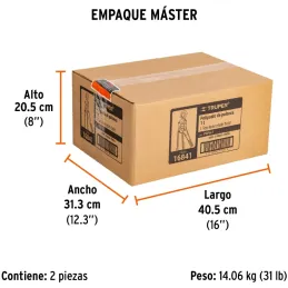 Tecle Industrial 1 Toneladas con Ratchet, Doble Trinquete, Mango con grip, Peso 6.6kg, POPA-1 16841 Truper Truper-Tecle Industri