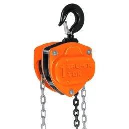 Tecle Industrial 1 Toneladas, Doble Trinquete, Mecanismo de triple engranaje, Peso 12.3kg, POL-1 16824 Truper Truper-Tecle Indus