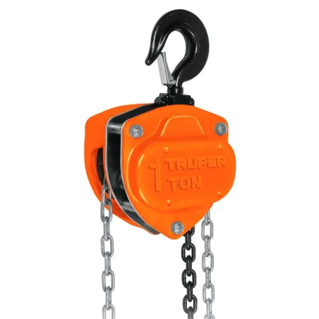Tecle Industrial 1 Toneladas, Doble Trinquete, Mecanismo de triple engranaje, Peso 12.3kg, POL-1 16824 Truper Truper-Tecle Indus