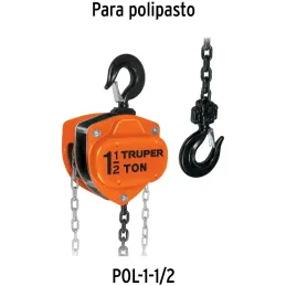 Cadena de Repuesto para Tecle Industrial 1 1/2 Toneladas POL-1-1/2, CA-POL-1-1/2 16832 Truper Truper-Cadena de Repuesto para Tec
