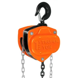 Tecle Industrial 1 1/2 Toneladas, Doble Trinquete, Mecanismo de triple engranaje, Peso 16.4kg, POL-1-1/2 16825 Truper Truper-Tec