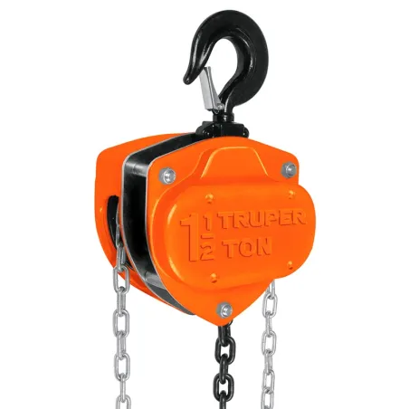 Tecle Industrial 1 1/2 Toneladas, Doble Trinquete, Mecanismo de triple engranaje, Peso 16.4kg, POL-1-1/2 16825 Truper Truper-Tec