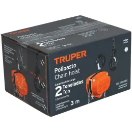Tecle Industrial 2 Toneladas, Doble Trinquete, Mecanismo de triple engranaje, Peso 19.3kg, POL-2 16826 Truper Truper-Tecle Indus