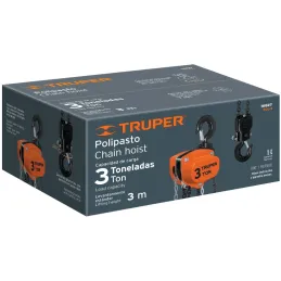 Tecle Industrial 3 Toneladas, Doble Trinquete, Mecanismo de triple engranaje, Peso 23.5kg, POL-3 16827 Truper Truper-Tecle Indus