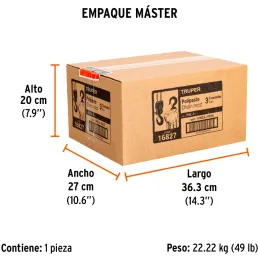 Tecle Industrial 3 Toneladas, Doble Trinquete, Mecanismo de triple engranaje, Peso 23.5kg, POL-3 16827 Truper Truper-Tecle Indus