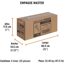 Electrodo 6011 5/32" 1kg, Potasio celulosa, alta penetracion, encendido instantaneo y arco estable, E6011-5 15461 Truper Truper-