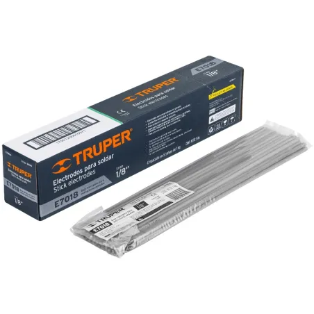 Electrodo 7018 1/8" 1kg, Bajo Hidrogeno, estructuras pesadas, encendido instantaneo y arco estable, E7018-4 14363 Truper Truper-