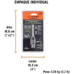 Mandril Zanco 3/8" Guia Broca sierra copa bimetalica Truper MAND-3/8 18122 Truper-Mandril Zanco 3/8" Guia Broca sierra copa bime
