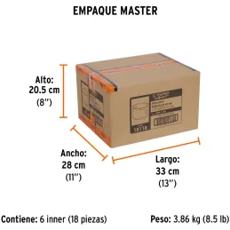Sierra de copa Bimetalicas 2 3/8" o 60.3mm, dientes de acero alta velocidad, Para metal y Madera, COBI-2-3/8 18118 Truper Truper