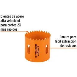 Sierra de copa Bimetalicas 2 1/8" o 53.9mm, dientes de acero alta velocidad, Para metal y Madera, COBI-2-1/8 18098 Truper Truper
