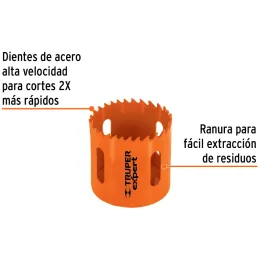 Sierra de copa Bimetalicas 2" o 50.8mm, dientes de acero alta velocidad, Para metal y Madera, COBI-2 18097 Truper Truper-Sierra 