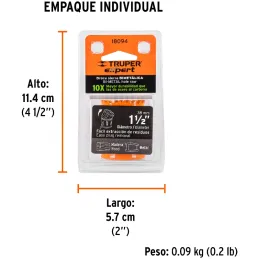 Sierra de copa Bimetalicas 1 1/2" o 38.1mm, dientes de acero alta velocidad, Para metal y Madera, COBI-1-1/2 18094 Truper Truper