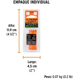 Sierra de copa Bimetalicas 1" o 25.4mm, dientes de acero alta velocidad, Para metal y Madera, COBI-1 18088 Truper Truper-Sierra 
