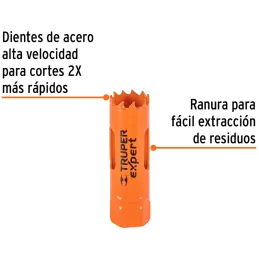 Sierra de copa Bimetalicas 3/4" o 19mm, dientes de acero alta velocidad, Para metal y Madera, COBI-3/4 18086 Truper Truper-Sierr