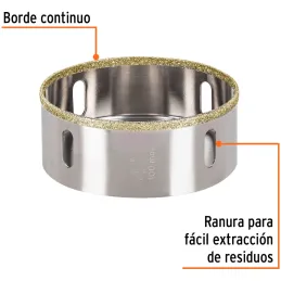 Sierra de copa 4" o 101.6mm, con borde de diamante, alto rendimiento, cortes finos y rapidos, COAZ-4 17139 Truper Truper-Sierra 