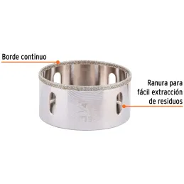 Sierra de copa 3 1/4" o 82.5mm, con borde de diamante, alto rendimiento, cortes finos y rapidos, COAZ-3-1/4 17137 Truper Truper-