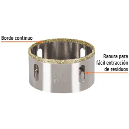 Sierra de copa 3" o 76.2mm, con borde de diamante, alto rendimiento, cortes finos y rapidos, COAZ-3 17136 Truper Truper-Sierra d