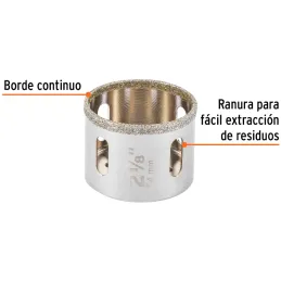 Sierra de copa 2 1/8" o 53.9mm, con borde de diamante, alto rendimiento, cortes finos y rapidos, COAZ-2-1/8 17133 Truper Truper-