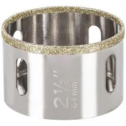 Sierra de copa 2 1/2" o 63.5mm, con borde de diamante, alto rendimiento, cortes finos y rapidos, COAZ-2-1/2 17134 Truper Truper-