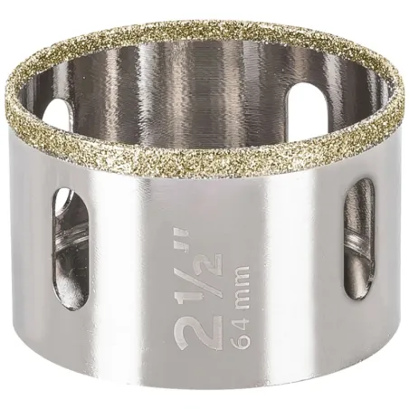 Sierra de copa 2 1/2" o 63.5mm, con borde de diamante, alto rendimiento, cortes finos y rapidos, COAZ-2-1/2 17134 Truper Truper-