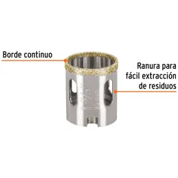 Sierra de copa 1 3/8" o 34.9mm, con borde de diamante, alto rendimiento, cortes finos y rapidos, COAZ-1-3/8 17129 Truper Truper-