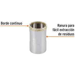 Sierra de copa 1" o 24.5mm, con borde de diamante, alto rendimiento, cortes finos y rapidos, COAZ-1 17126 Truper Truper-Sierra d