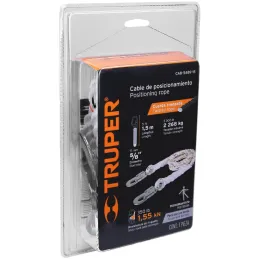 Cables de Posicionamiento 1.5m GAcero Seguridad Proteccion 2268kg Truper CAB-5489-15 14435 Truper-Cables de Posicionamiento 1.5m