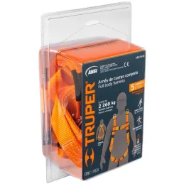 Arnes de Cuerpo completo 5 anillos Posicionamiento Rescate y contra caidas, Cinta de 40mm, Carga 100kg, ARN-5438 14434 Truper Tr