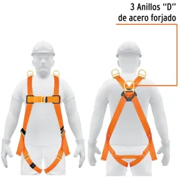 Arnes de Cuerpo completo 3 anillos Rescate y contra caidas, Cinta de 40mm, Carga 100kg, ARN-5437 14433 Truper Truper-Arnes de Cu