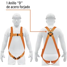Arnes de Cuerpo completo 1 anillo contra caidas, Cinta de 40mm, Carga 100kg, ARN-5435 14432 Truper Truper-Arnes de Cuerpo comple