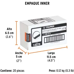 Lente de Repuesto Para Gafas de Soldar CASO, SOMBRA 6, GRI-G-6 14279 Truper Truper-Lente de Repuesto Para Gafas de Soldar CASO, 