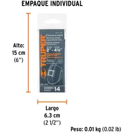 Lente de Repuesto Para Mascara de Soldar CASO-3 y CASO-300-P, SOMBRA 14, CRI-C-14 14277 Truper Truper-Lente de Repuesto Para Mas