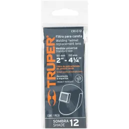Lente de Repuesto Para Mascara de Soldar CASO-3 y CASO-300-P, SOMBRA 12, CRI-C-12 14276 Truper Truper-Lente de Repuesto Para Mas