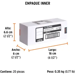 Lente de Repuesto Para Mascara de Soldar CASO-3 y CASO-300-P, SOMBRA 12, CRI-C-12 14276 Truper Truper-Lente de Repuesto Para Mas