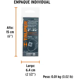 Lente de Repuesto Para Mascara de Soldar CASO-3 y CASO-300-P, SOMBRA 11, CRI-C-11 14275 Truper Truper-Lente de Repuesto Para Mas