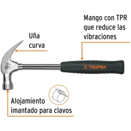 Martillos 16oz Cabeza Americana C28mm Ucurva MTubular13" Truper 16700 Truper-Martillos 16oz Cabeza Americana C28mm Ucurva MTubul