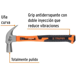 Martillos 20oz Cabeza Conica C31mm Ucurva MFibraVidrio13" Truper 10852 Truper-Martillos 20oz Cabeza Conica C31mm Ucurva MFibraVi