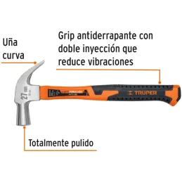 Martillos 16oz Cabeza Conica C29mm Ucurva MFibraVidrio13" Truper 10851 Truper-Martillos 16oz Cabeza Conica C29mm Ucurva MFibraVi