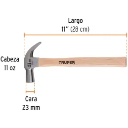 Martillos 11oz Cabeza Conica C23mm Ucurva MMadera11" Truper 10557 Truper-Martillos 11oz Cabeza Conica C23mm Ucurva MMadera11" Tr