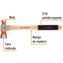 Martillos 40oz Cabeza Bola C41mm MHickoryGrip17" Truper 16905 Truper-Martillos 40oz Cabeza Bola C41mm MHickoryGrip17" Truper 169