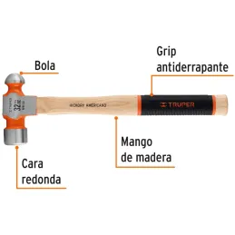 Martillos 32oz Cabeza Bola C39mm MHickoryGrip16" Truper 16904 Truper-Martillos 32oz Cabeza Bola C39mm MHickoryGrip16" Truper 169