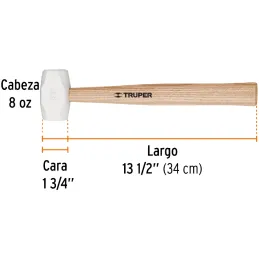 Martillos de Goma 8oz Cabeza Blanca C44.5mm Mmadera34cm Truper 16930 Truper-Martillos de Goma 8oz Cabeza Blanca C44.5mm Mmadera3