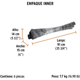 Mango de Repuesto para Picos y Zapapicos 5 y 7 lb, Mango 36", MG-ZP-5X 15948 Truper Truper-Mango de Repuesto para Picos y Zapapi