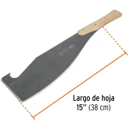 Machetes Cañero 15" con gancho, Mango de Madera Remachado, 1004-GA 11947 Truper Truper-Machetes Cañero 15" con gancho, Mango de 